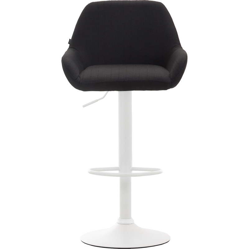 Tabouret de bar moderne en Tissu Noir Métal Blanc Gylvan - 2