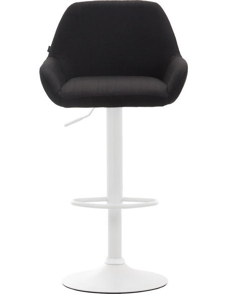 Tabouret de bar moderne en Tissu Noir Métal Blanc Gylvan - 2