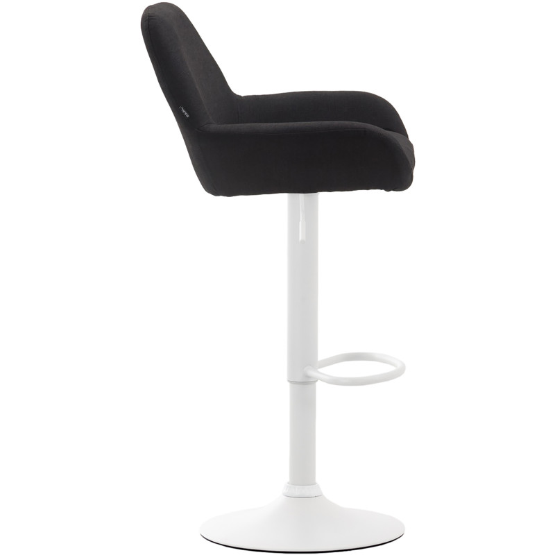 Tabouret de bar moderne en Tissu Noir Métal Blanc Gylvan - 3