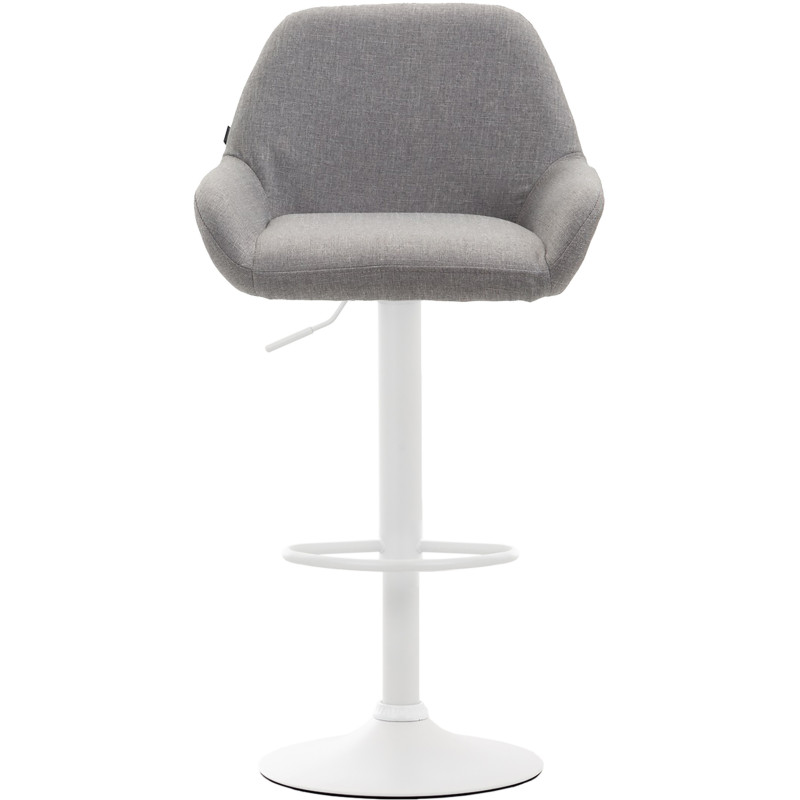 Tabouret de bar moderne en Tissu Gris Métal Blanc Gylvan - 2