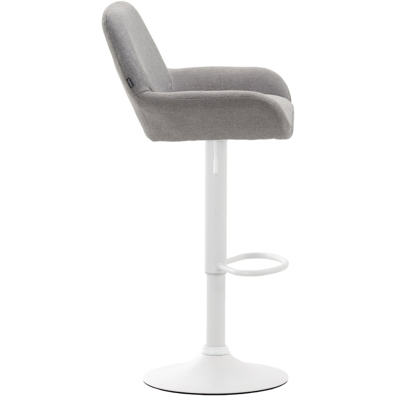 Tabouret de bar moderne en Tissu Gris Métal Blanc Gylvan - 3