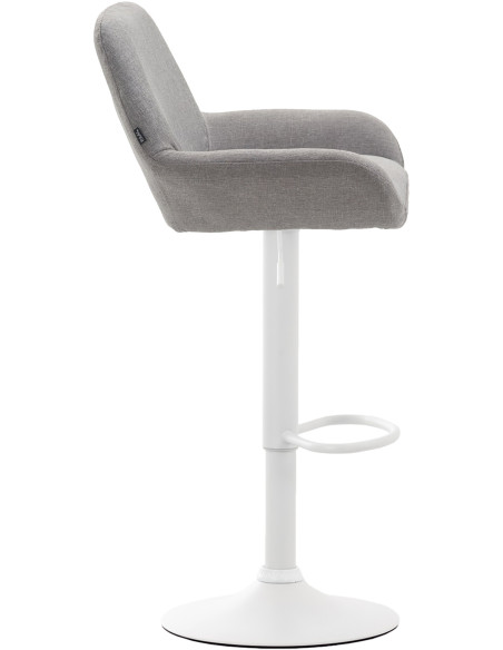 Tabouret de bar moderne en Tissu Gris Métal Blanc Gylvan - 3