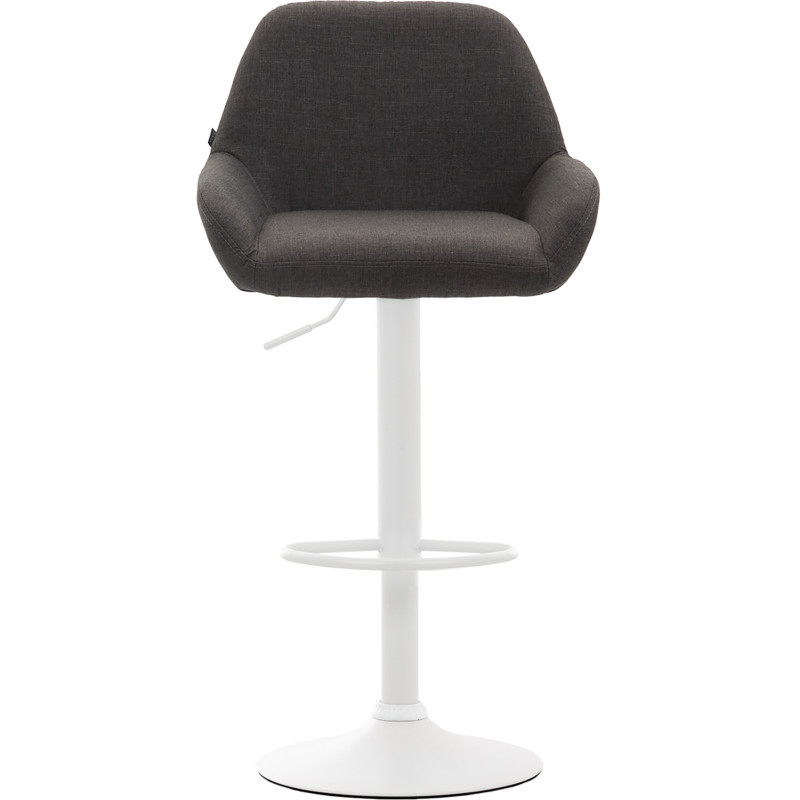Tabouret de bar moderne en Tissu Gris foncé Métal Blanc Gylvan - 2