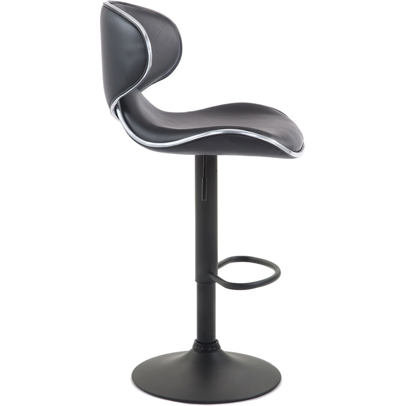 Tabouret de bar original en Polyuréthane Noir Métal Noir Liseret argenté Kryven - 3