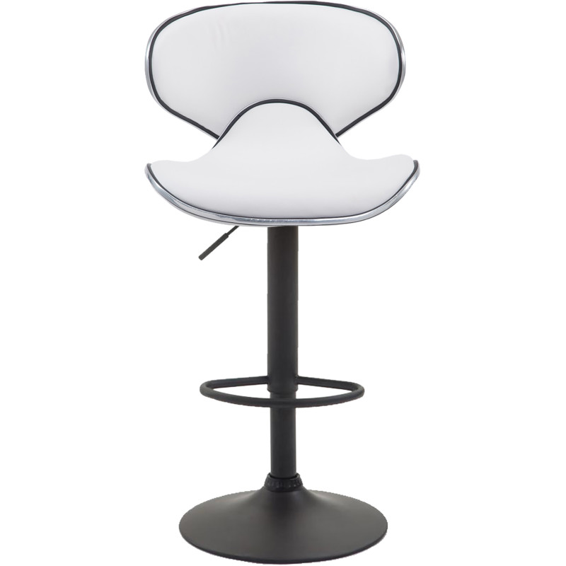 Tabouret de bar original en Polyuréthane Blanc Métal Noir Liseret argenté Kryven - 2