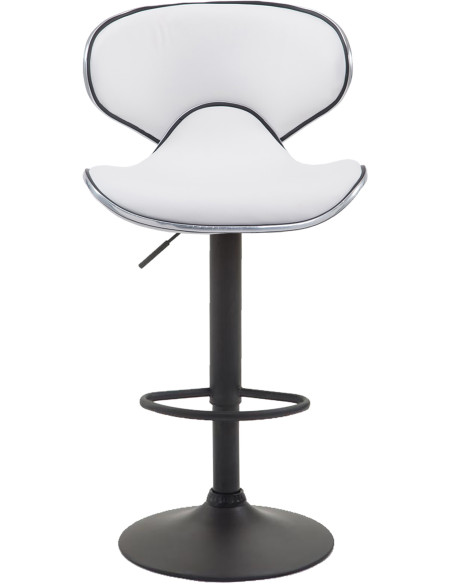 Tabouret de bar original en Polyuréthane Blanc Métal Noir Liseret argenté Kryven - 2