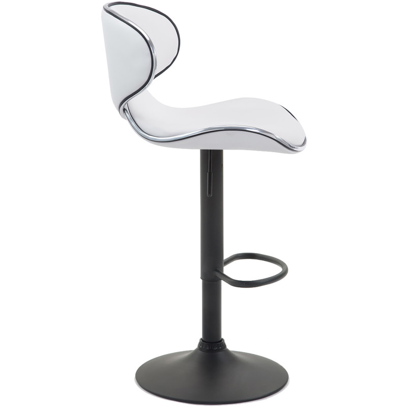 Tabouret de bar original en Polyuréthane Blanc Métal Noir Liseret argenté Kryven - 3