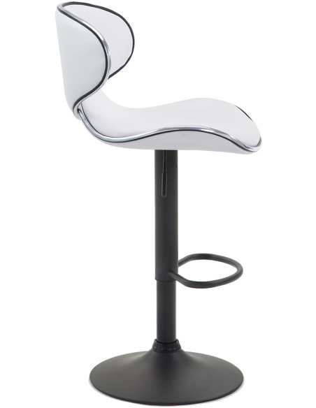 Tabouret de bar original en Polyuréthane Blanc Métal Noir Liseret argenté Kryven - 3