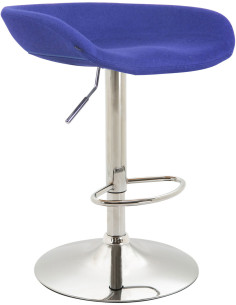 Tabouret de bar moderne en Feutre Bleu Métal Argenté Samel - 1