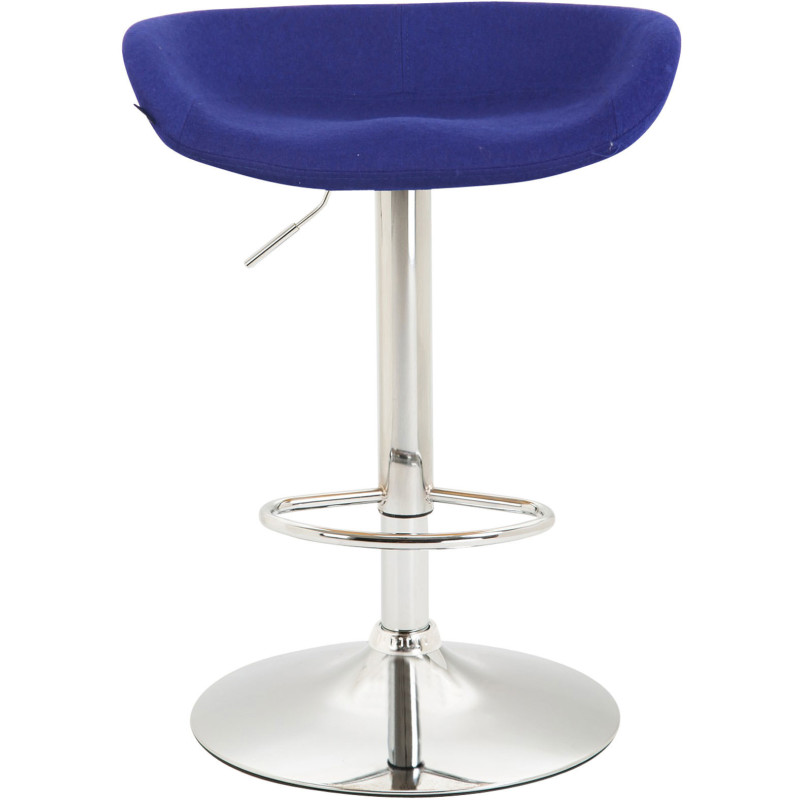 Tabouret de bar moderne en Feutre Bleu Métal Argenté Samel - 2