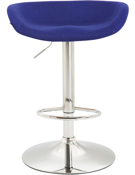 Tabouret de bar moderne en Feutre Bleu Métal Argenté Samel - 2