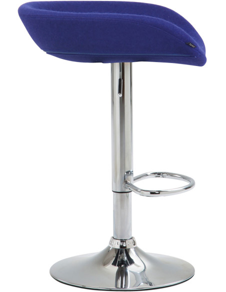 Tabouret de bar moderne en Feutre Bleu Métal Argenté Samel - 3