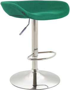 Tabouret de bar moderne en Feutre Vert Métal Argenté Samel - 1