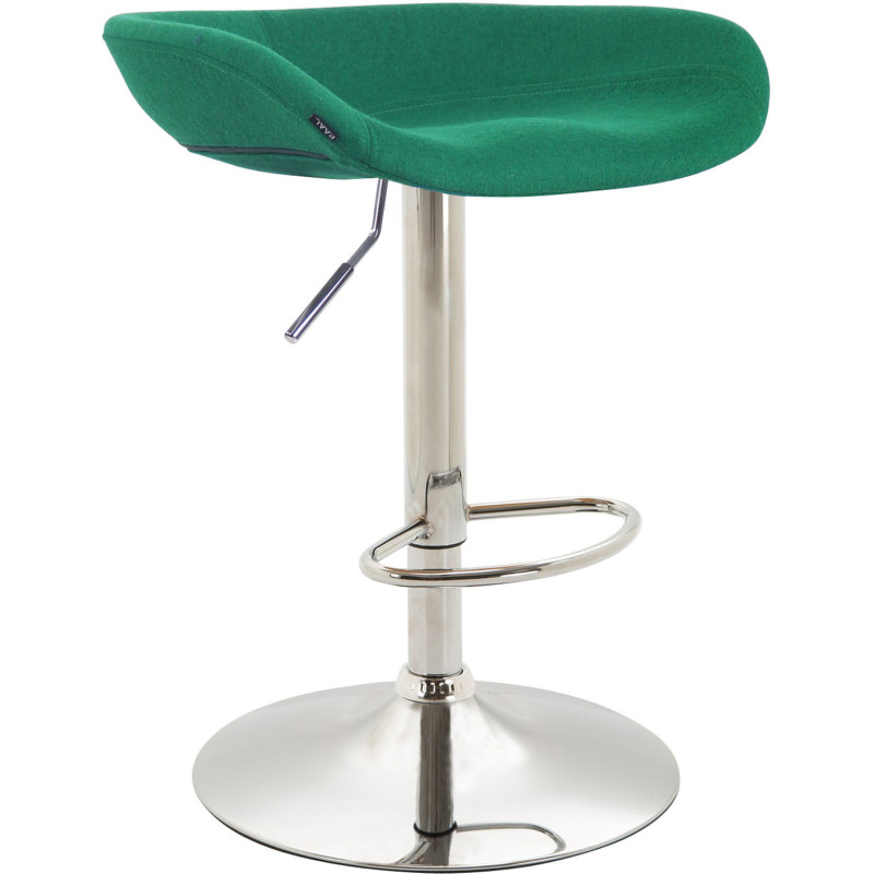 Tabouret de bar moderne en Feutre Vert Métal Argenté Samel - 1
