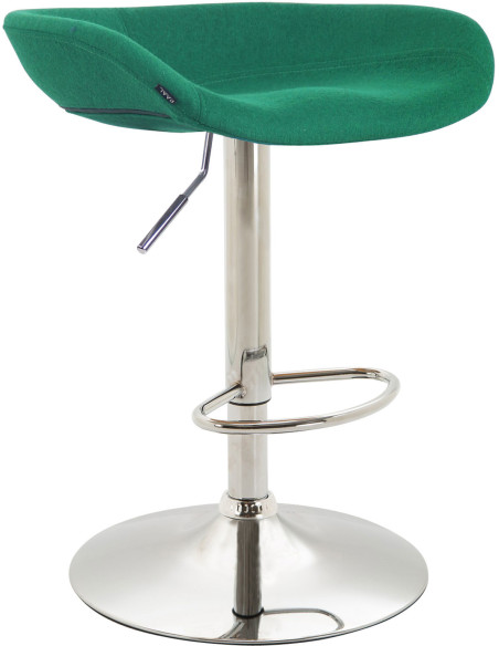 Tabouret de bar moderne en Feutre Vert Métal Argenté Samel - 1