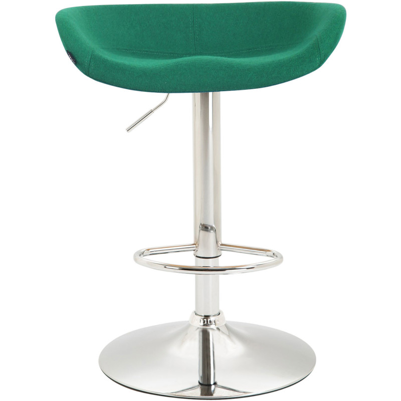 Tabouret de bar moderne en Feutre Vert Métal Argenté Samel - 2