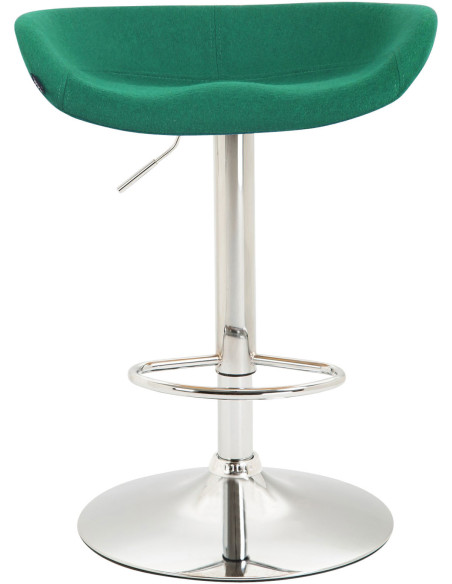 Tabouret de bar moderne en Feutre Vert Métal Argenté Samel - 2