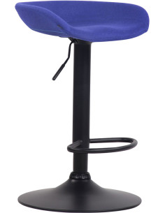 Tabouret de bar moderne en Feutre Bleu Métal Noir Sarnel - 1