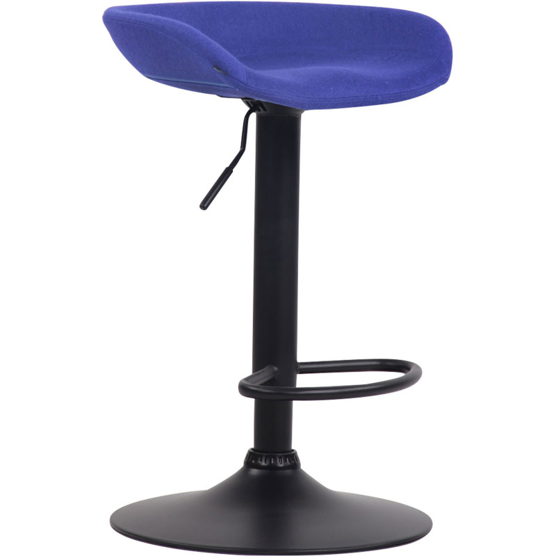 Tabouret de bar moderne en Feutre Bleu Métal Noir Sarnel - 1