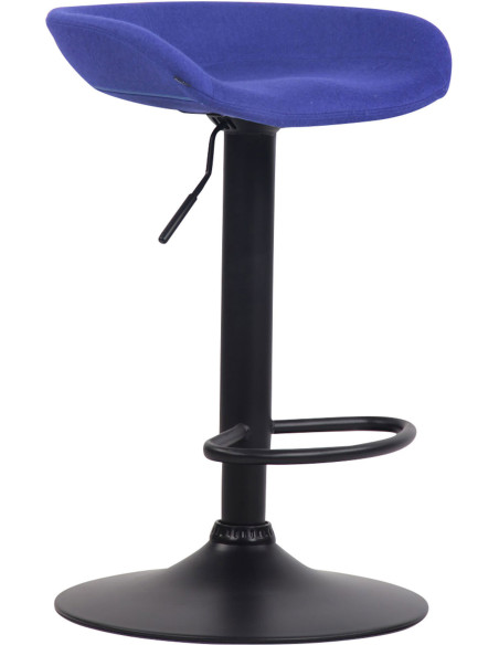 Tabouret de bar moderne en Feutre Bleu Métal Noir Sarnel - 1