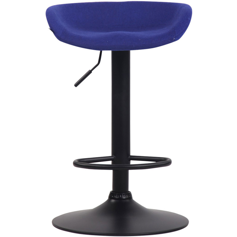 Tabouret de bar moderne en Feutre Bleu Métal Noir Sarnel - 2
