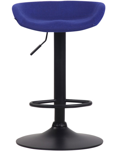Tabouret de bar moderne en Feutre Bleu Métal Noir Sarnel - 2