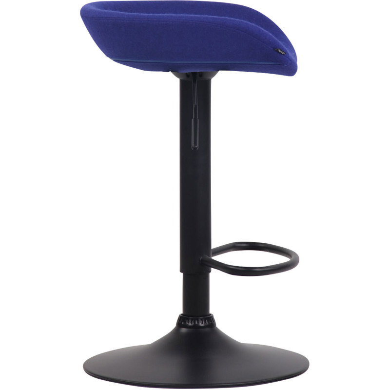Tabouret de bar moderne en Feutre Bleu Métal Noir Sarnel - 3