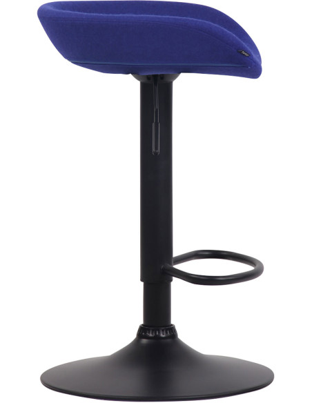 Tabouret de bar moderne en Feutre Bleu Métal Noir Sarnel - 3