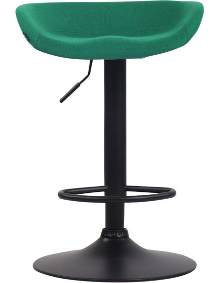 Tabouret de bar moderne en Feutre Vert Métal Noir Sarnel - 2