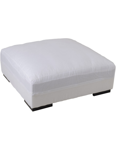 Pouf Carré en Lin Bois de pin Mousse Monaco - 1