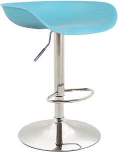 Tabouret de bar moderne en  Polypropylène Bleu Métal Argenté Samel - 1