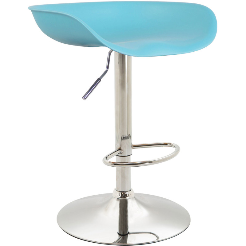 Tabouret de bar moderne en  Polypropylène Bleu Métal Argenté Samel - 1