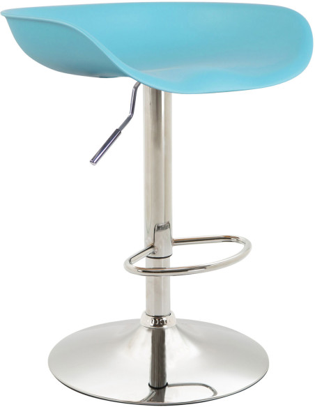 Tabouret de bar moderne en  Polypropylène Bleu Métal Argenté Samel - 1