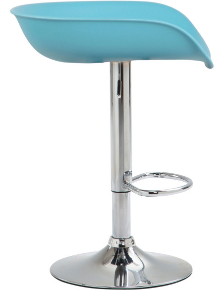 Tabouret de bar moderne en  Polypropylène Bleu Métal Argenté Samel - 3
