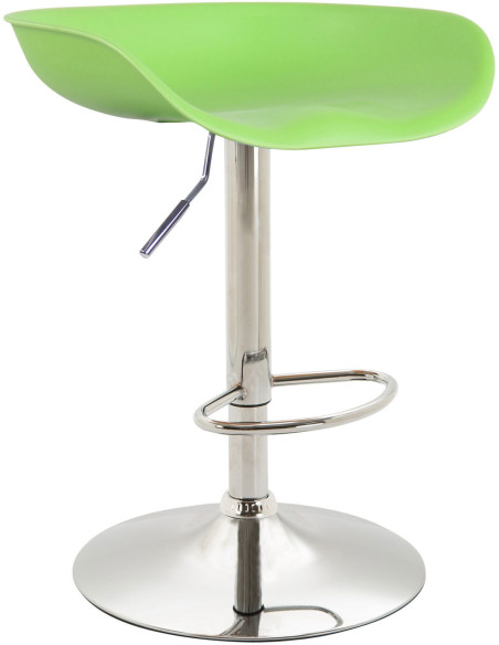 Tabouret de bar moderne en  Polypropylène Vert Métal Argenté Samel - 1