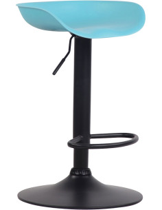 Tabouret de bar moderne en Polypropylène Bleu Métal Noir Sarnel - 1
