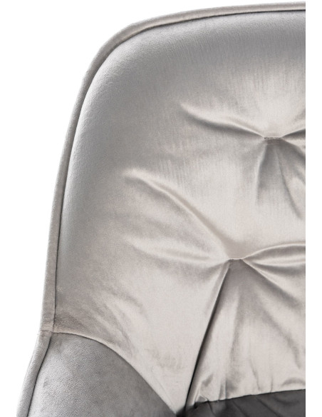 Tabouret de bar haut de gamme en Velours Gris Capitonné Métal Noir Syrion - 3