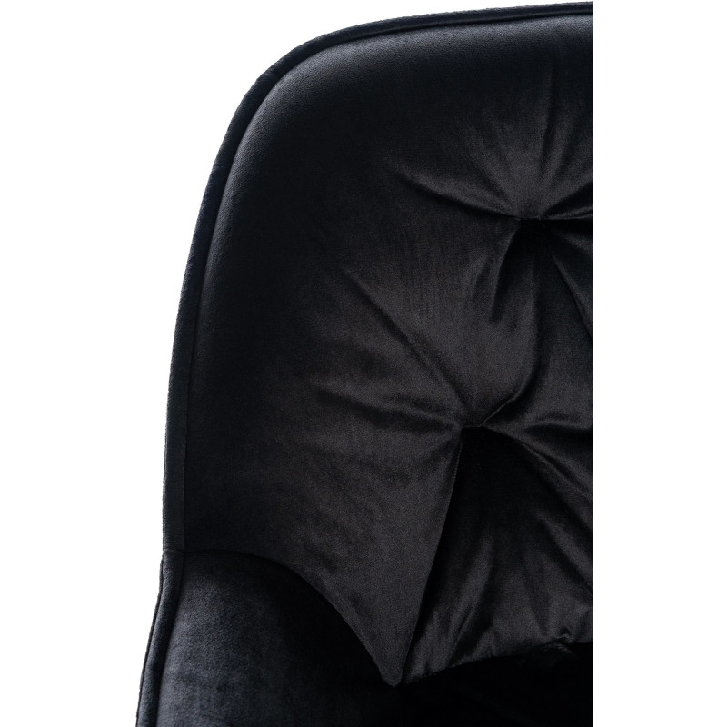 Tabouret de bar haut de gamme en Velours Noir Capitonné Métal Noir Syrion - 3