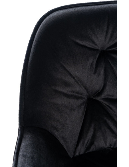 Tabouret de bar haut de gamme en Velours Noir Capitonné Métal Noir Syrion - 3