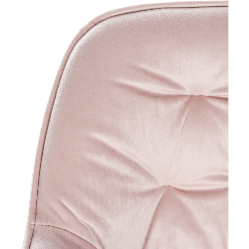 Tabouret de bar haut de gamme en Velours Rose Capitonné Métal Noir Syrion - 3