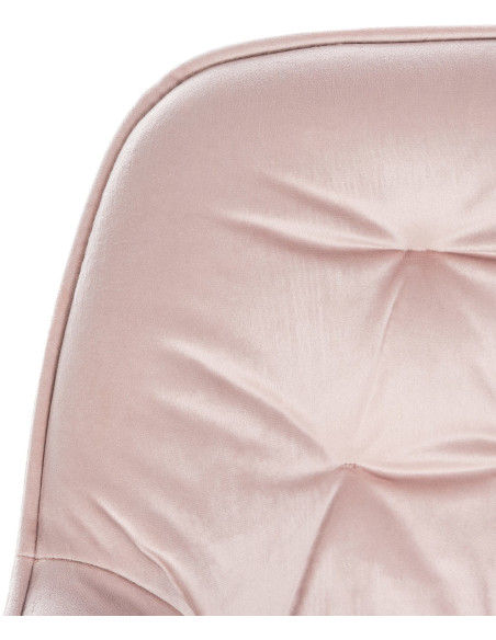 Tabouret de bar haut de gamme en Velours Rose Capitonné Métal Noir Syrion - 3