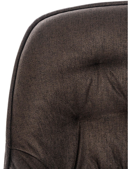 Tabouret de bar haut de gamme en Tissu Marron Capitonné Métal Noir Syrion - 3