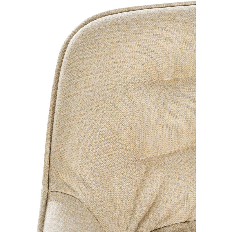 Tabouret de bar haut de gamme en Tissu Blanc crème Capitonné Métal Noir Syrion - 3