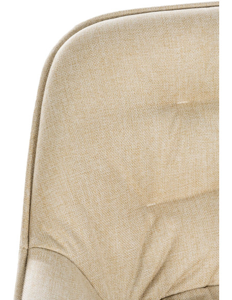 Tabouret de bar haut de gamme en Tissu Blanc crème Capitonné Métal Noir Syrion - 3