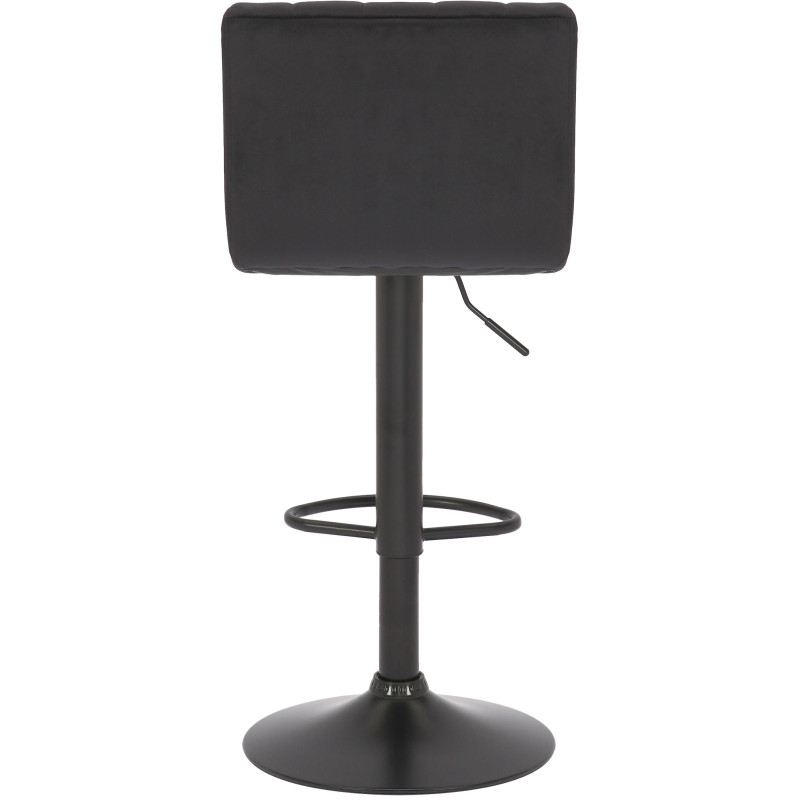 Tabouret de bar moderne chic en Velours Noir Métal Noir Dyrvon - 4