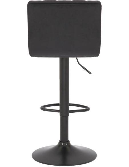 Tabouret de bar moderne chic en Velours Noir Métal Noir Dyrvon - 4