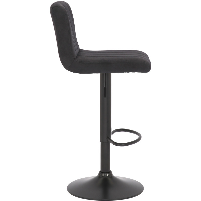 Tabouret de bar moderne chic en Velours Noir Métal Noir Dyrvon - 5
