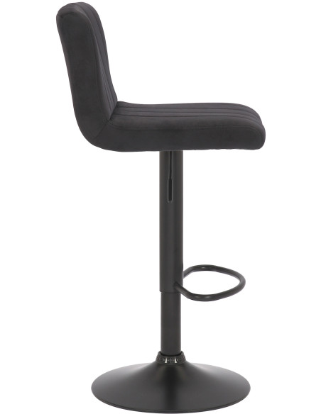 Tabouret de bar moderne chic en Velours Noir Métal Noir Dyrvon - 5