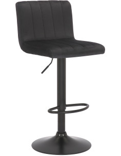 Tabouret de bar moderne chic en Velours Noir Métal Noir Dyrvon - 1