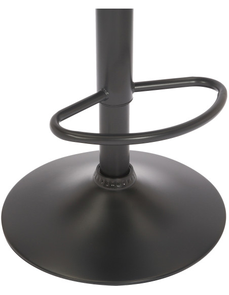 Tabouret de bar moderne chic en Velours Gris Métal Noir Dyrvon - 5